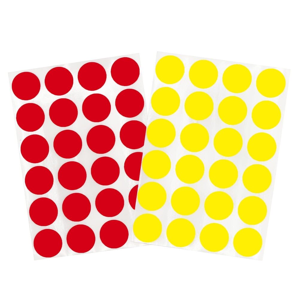 8701 0.75 Inch Color Code Dot Labels on Sheets, 2 Colors, 1200 Stickers per